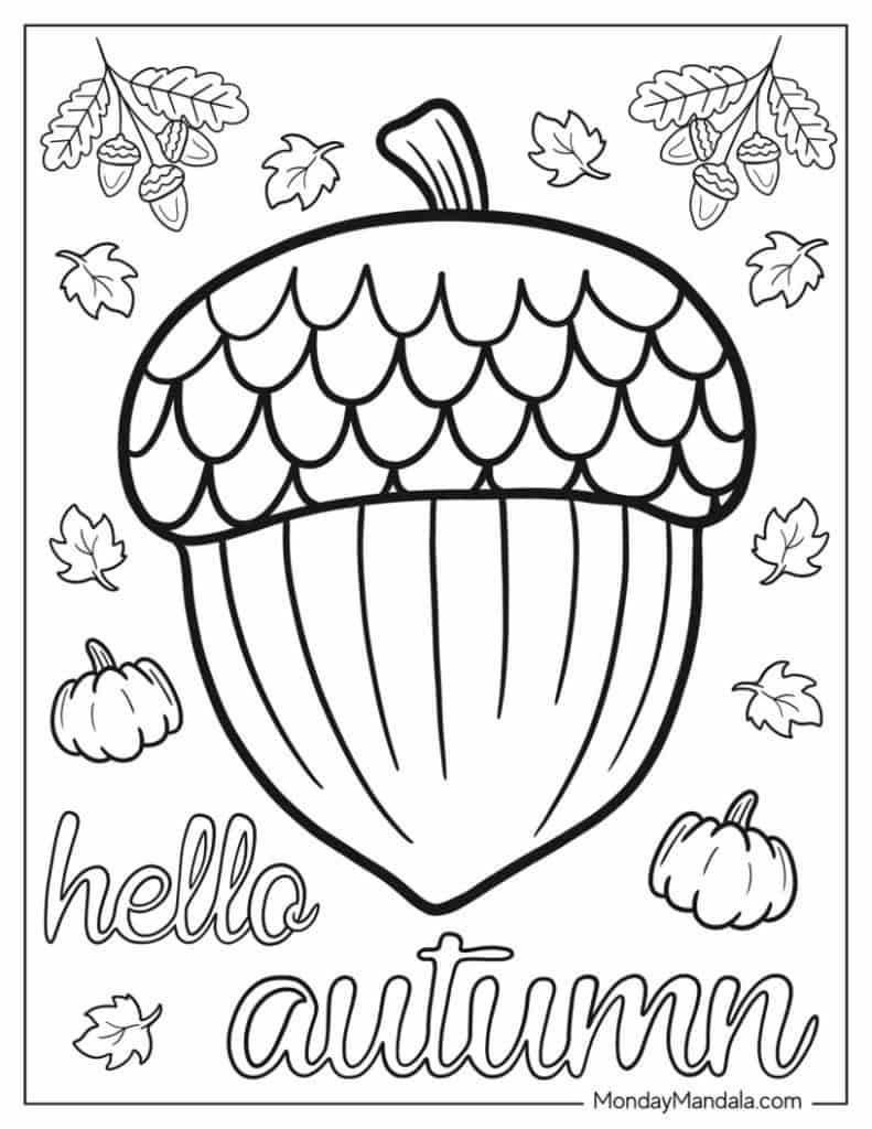 68 Autumn &amp;amp; Fall Coloring Pages (Free Pdf Printables) for Free Printable Autumn Coloring Sheets