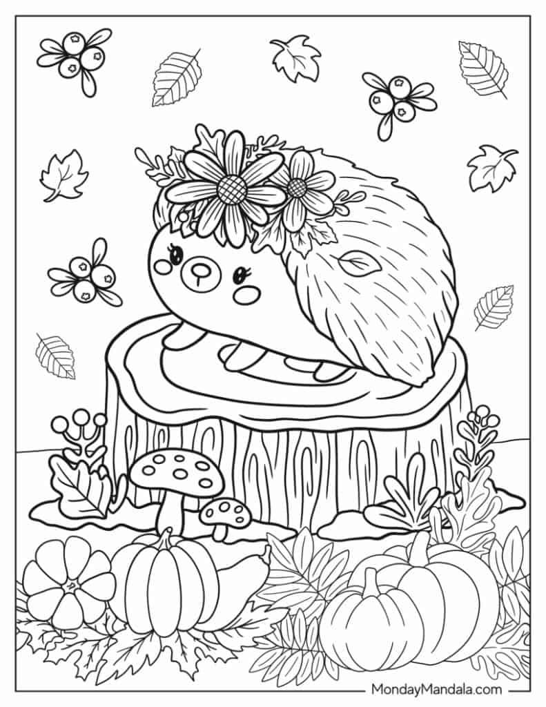 68 Autumn &amp;amp; Fall Coloring Pages (Free Pdf Printables) for Free Printable Autumn Coloring Sheets