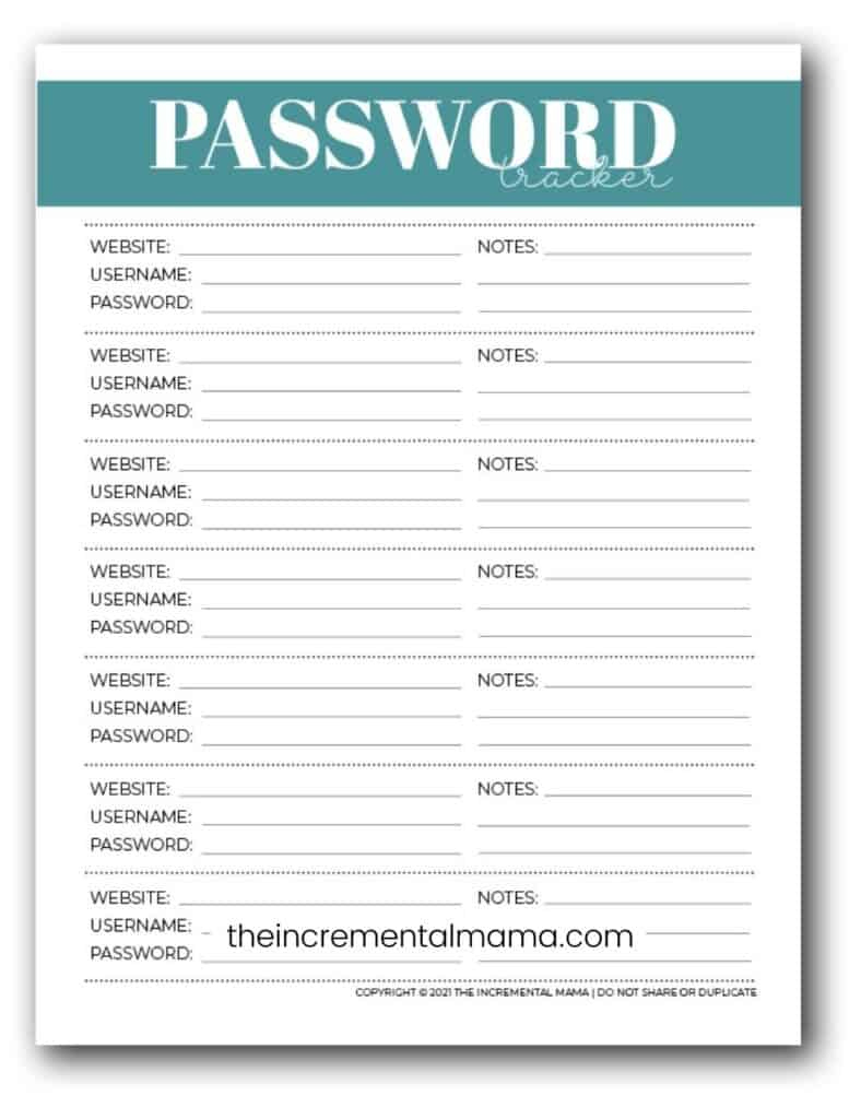 7 Free Printable Password Keeper Printables To Download Instantly throughout Free Printable Password Organizer