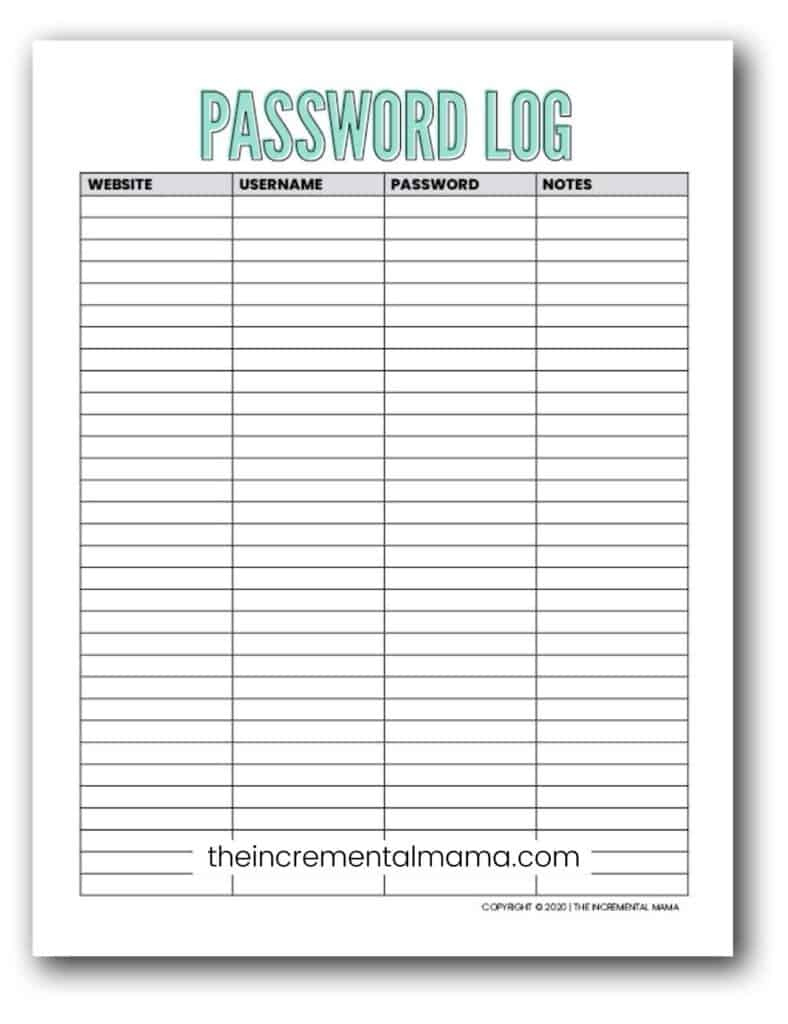 7 Free Printable Password Keeper Printables To Download Instantly with regard to Free Printable Password Sheet