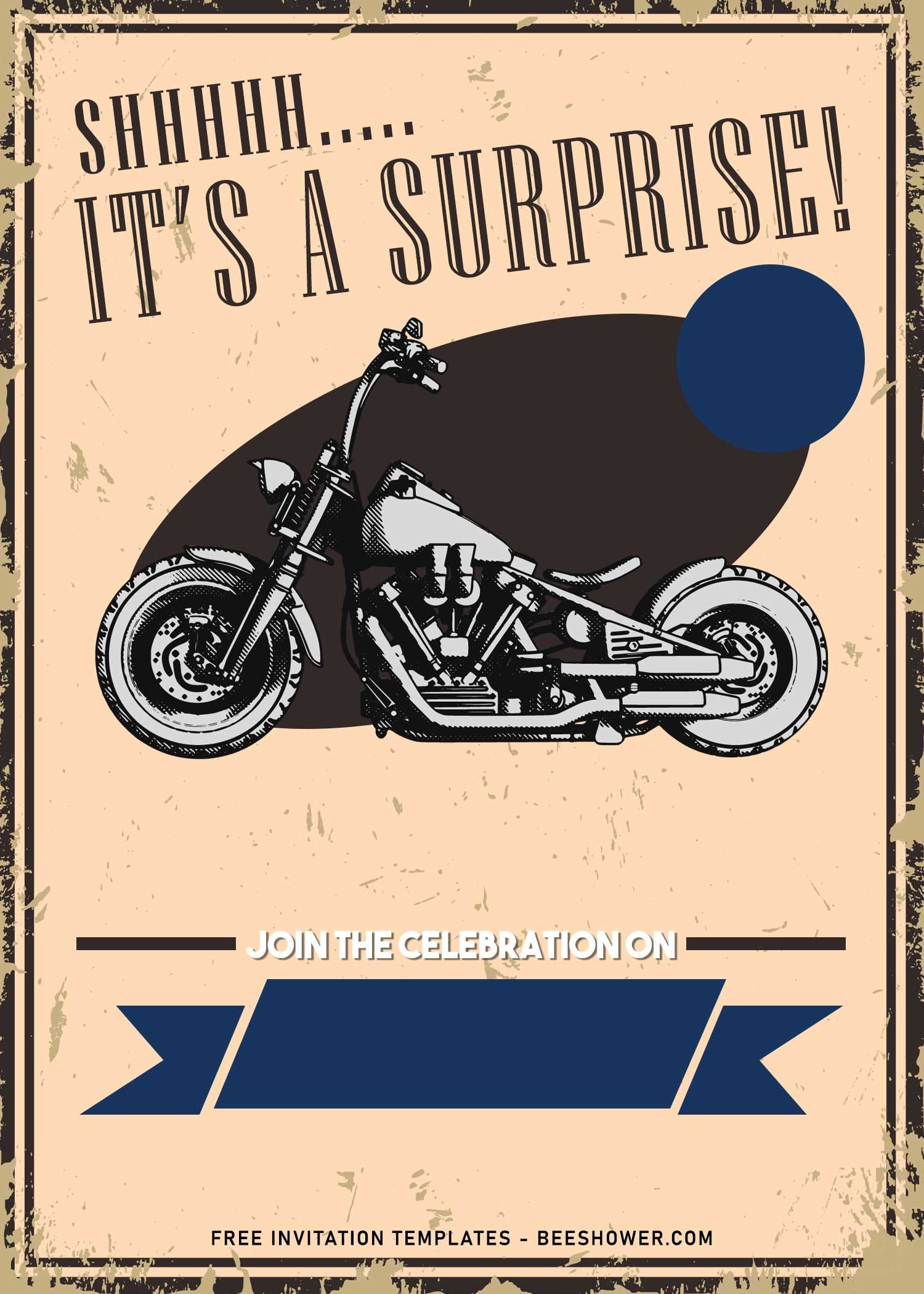 8+ Awesome Biker Themed Birthday Invitation Templates | Birthday with Free Printable Harley Davidson Birthday Invitations