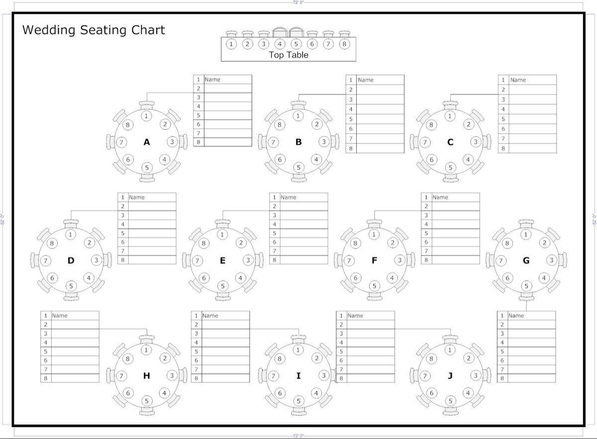 8 Person Round Table Seating Chart For Wedding Reception throughout Free Printable Wedding Seating Chart Template