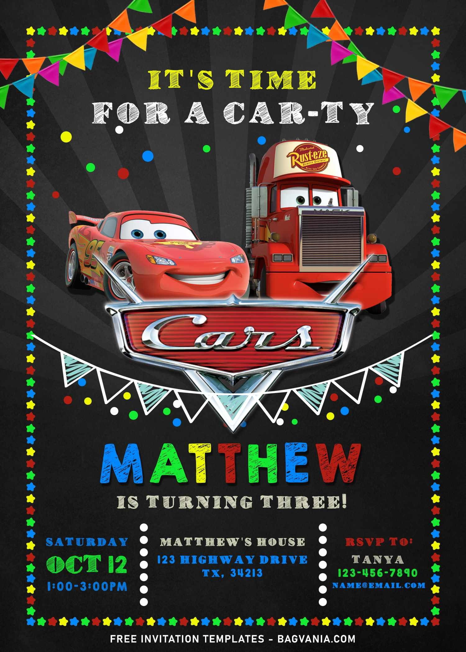 9+ Cool Personalized Disney Cars Birthday Invitation Templates throughout Free Printable Disney Cars Birthday Party Invitations