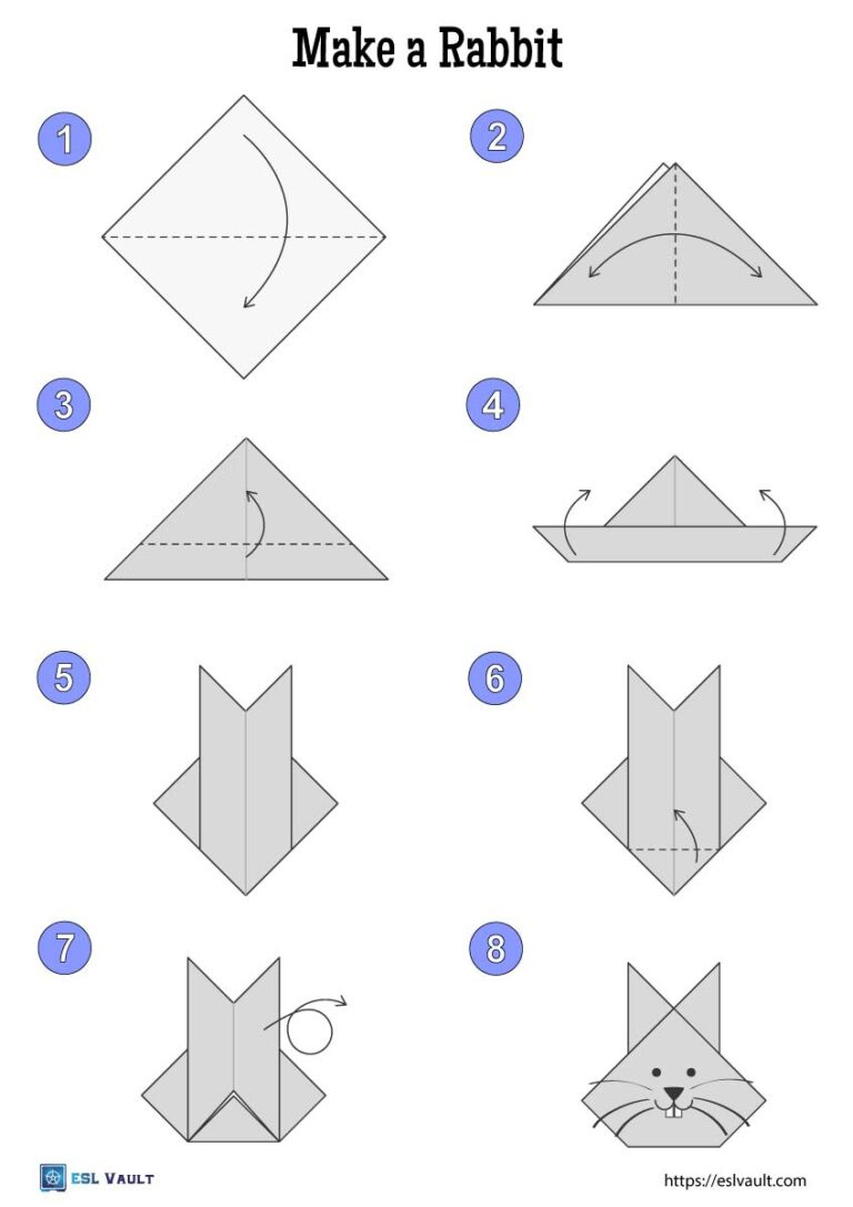 9 Easy Origami Animals (Pdf) - Esl Vault pertaining to Printable Origami Instructions Free