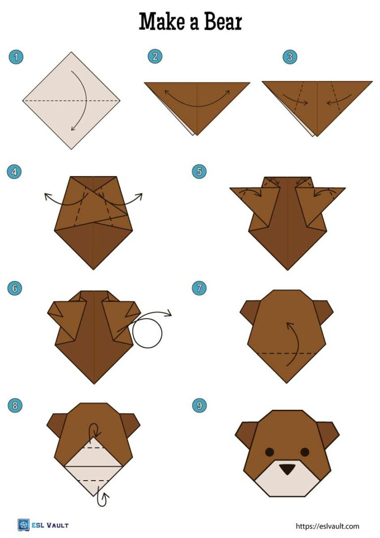 9 Easy Origami Animals (Pdf) - Esl Vault with Free Easy Origami Instructions Printable