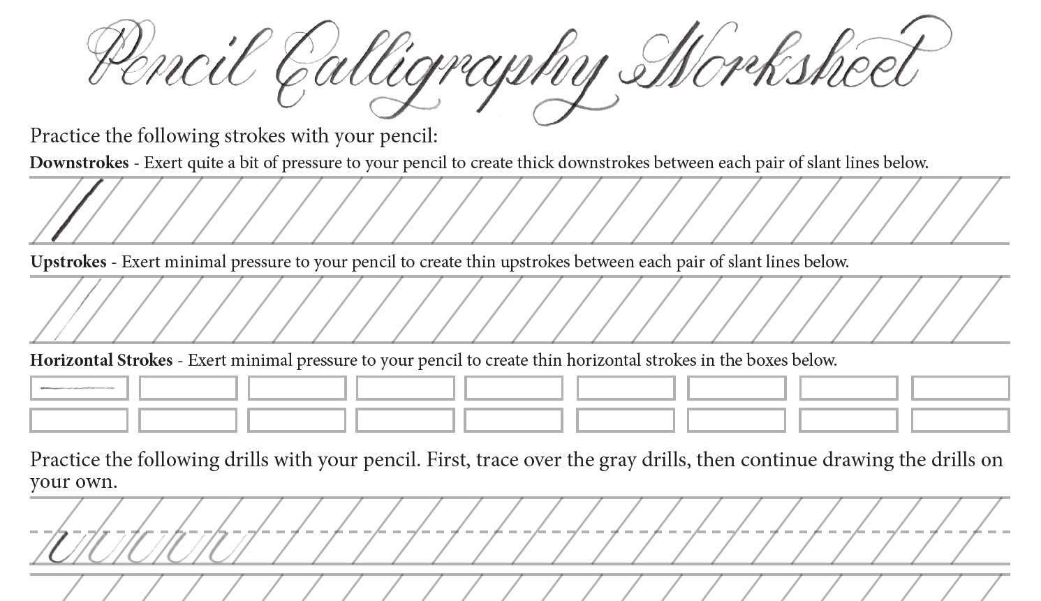 9 Free Calligraphy Practice Sheets inside Modern Calligraphy Practice Sheets Printable Free