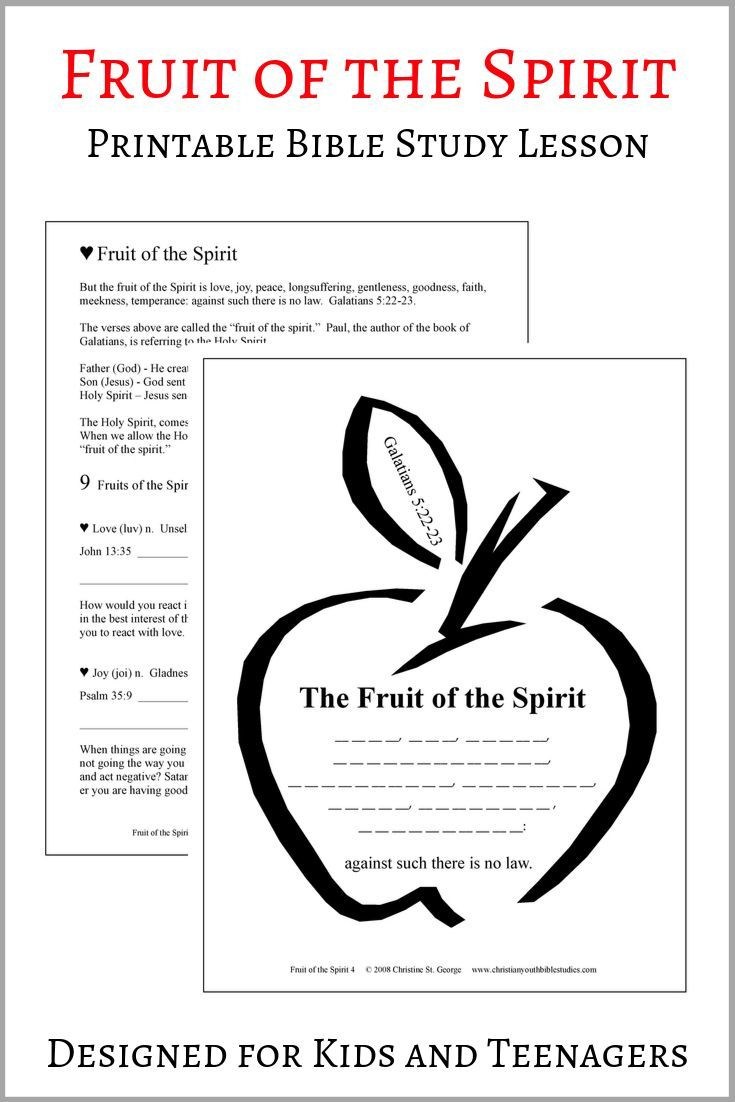 9 Fruits Of The Spirit Bible Study Lesson For Kids And Teenagers for Free Printable Youth Bible Study Lessons