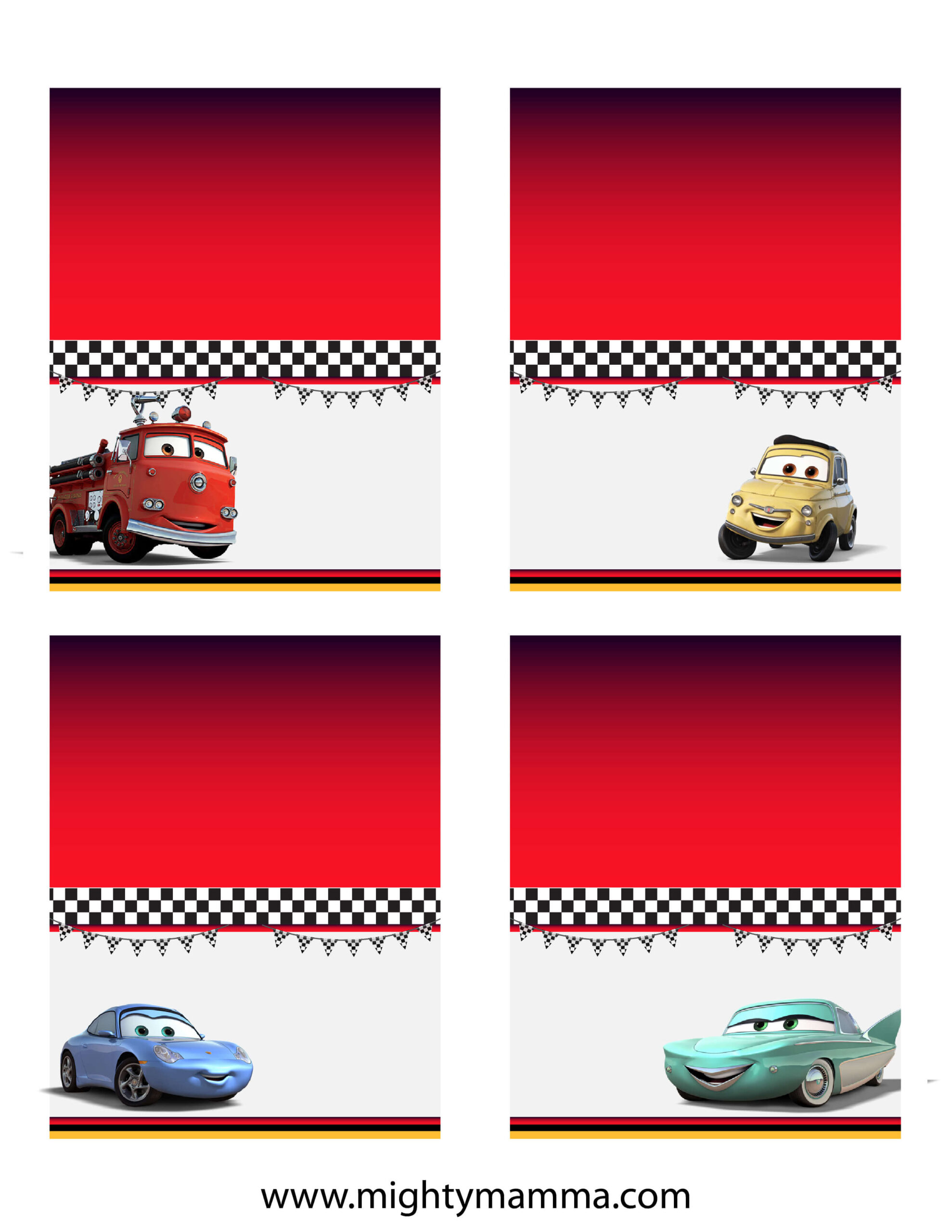 A Cars Birthday Theme – Includes Free Printables! – Mighty Mamma for Free Printable Cars Food Labels