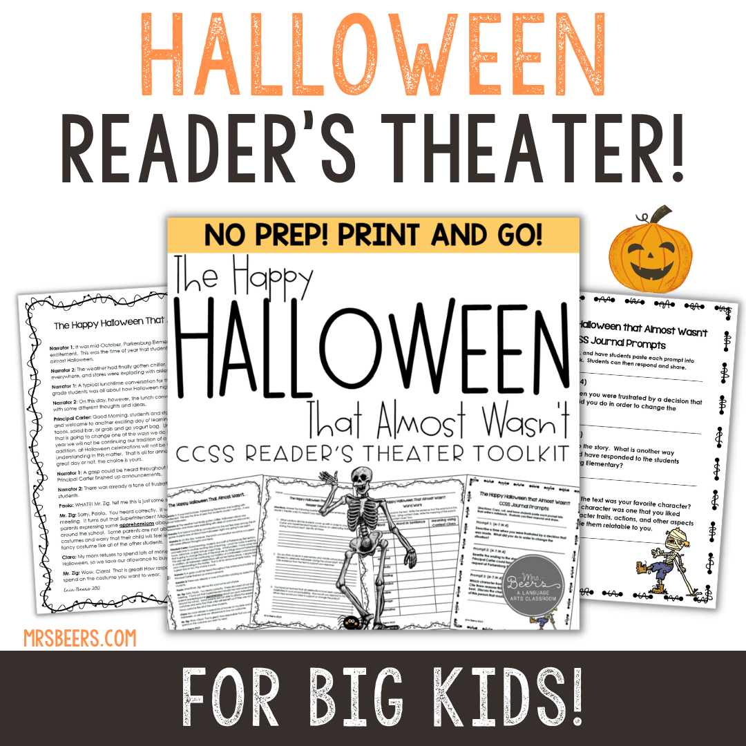 A Fun Halloween Reader&amp;#039;S Theater Script For Middle School Ela! with regard to Free Printable Halloween Play Scripts