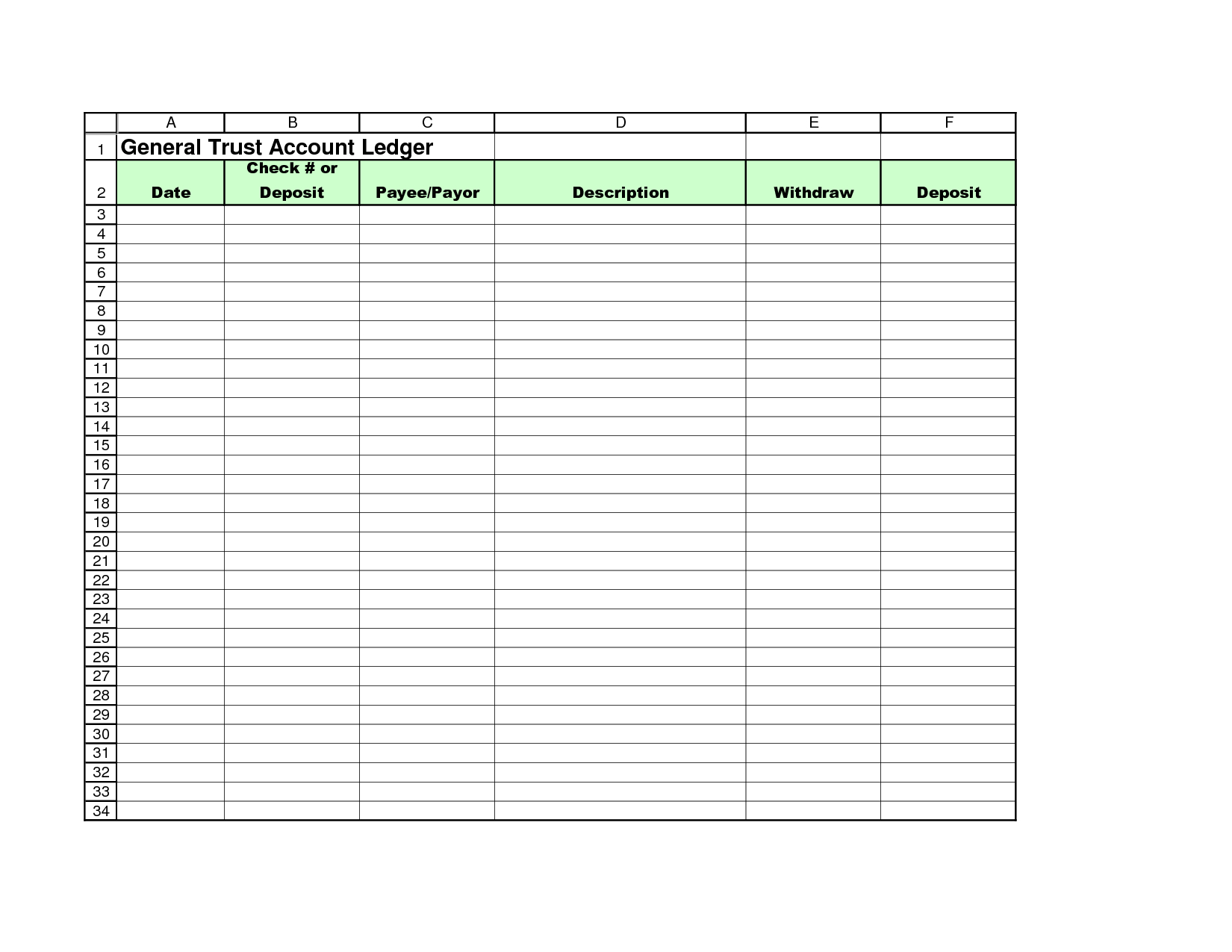 Account Ledger Printable. 8+ Printable Ledger | Bookletemplate pertaining to Free Printable Accounting Ledger