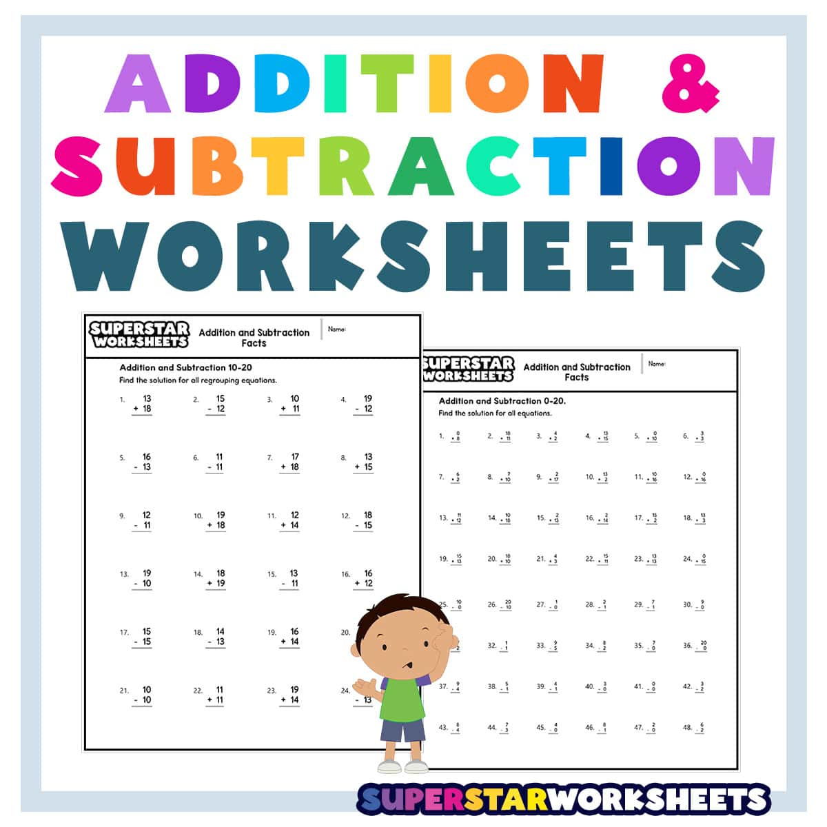 Addition And Subtraction Worksheets - Superstar Worksheets pertaining to Free Printable Mixed Addition and Subtraction Worksheets