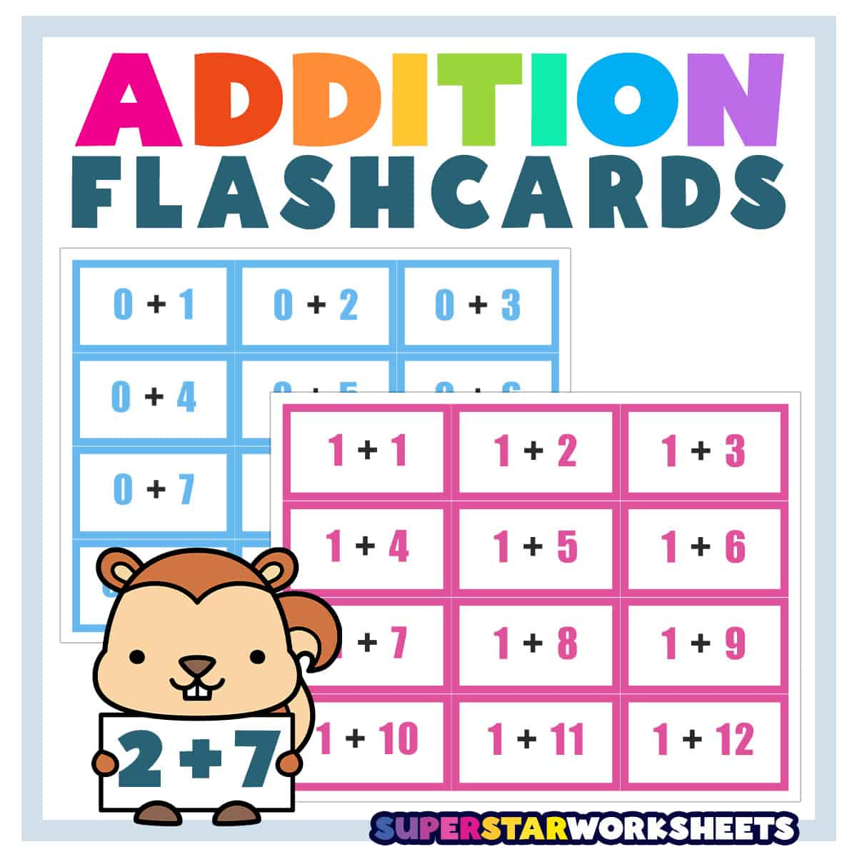 Addition Flashcards - Superstar Worksheets within Free Printable Math Flashcards Addition