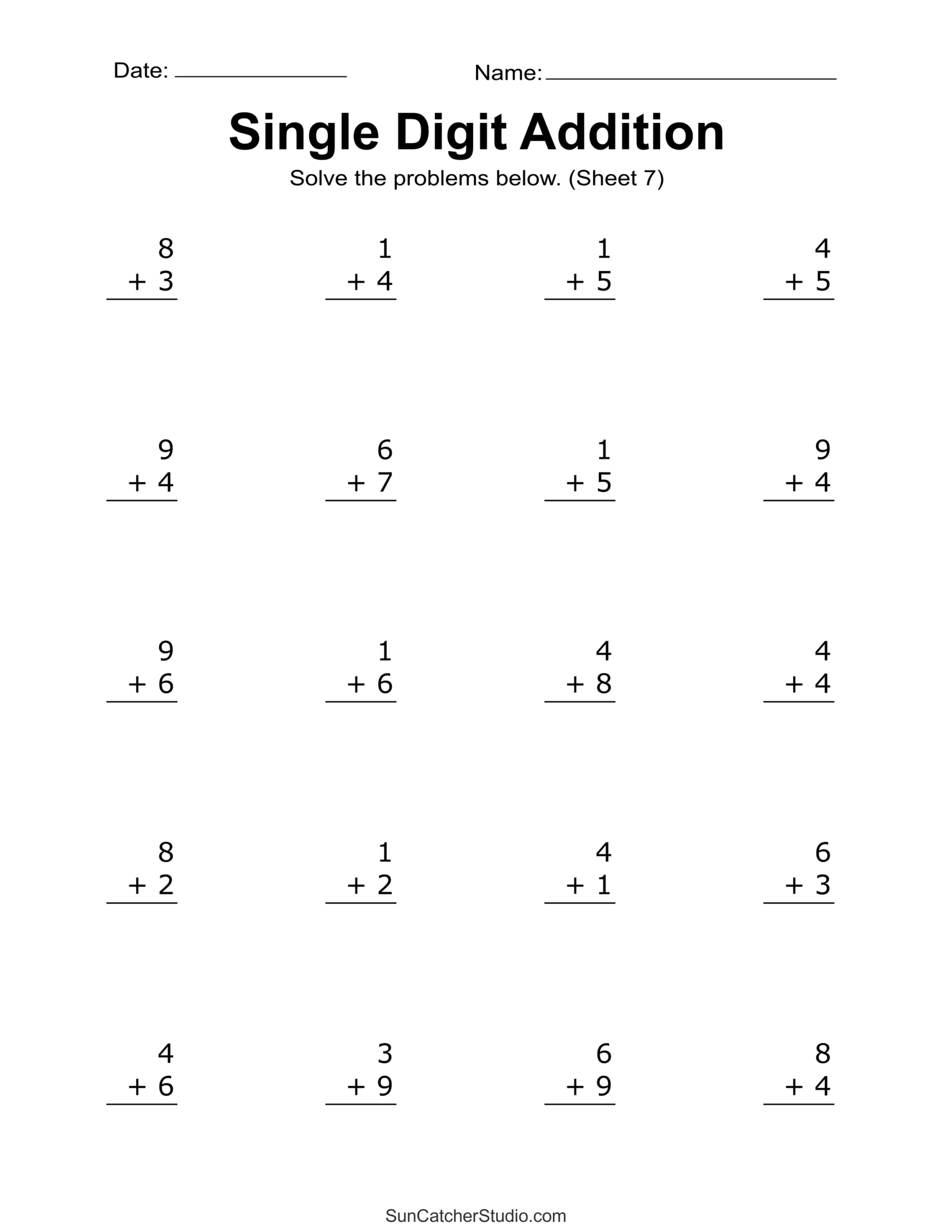 Addition Worksheets (Free Printable Easy Math Problems) – Diy regarding Free Printable Addition Worksheets