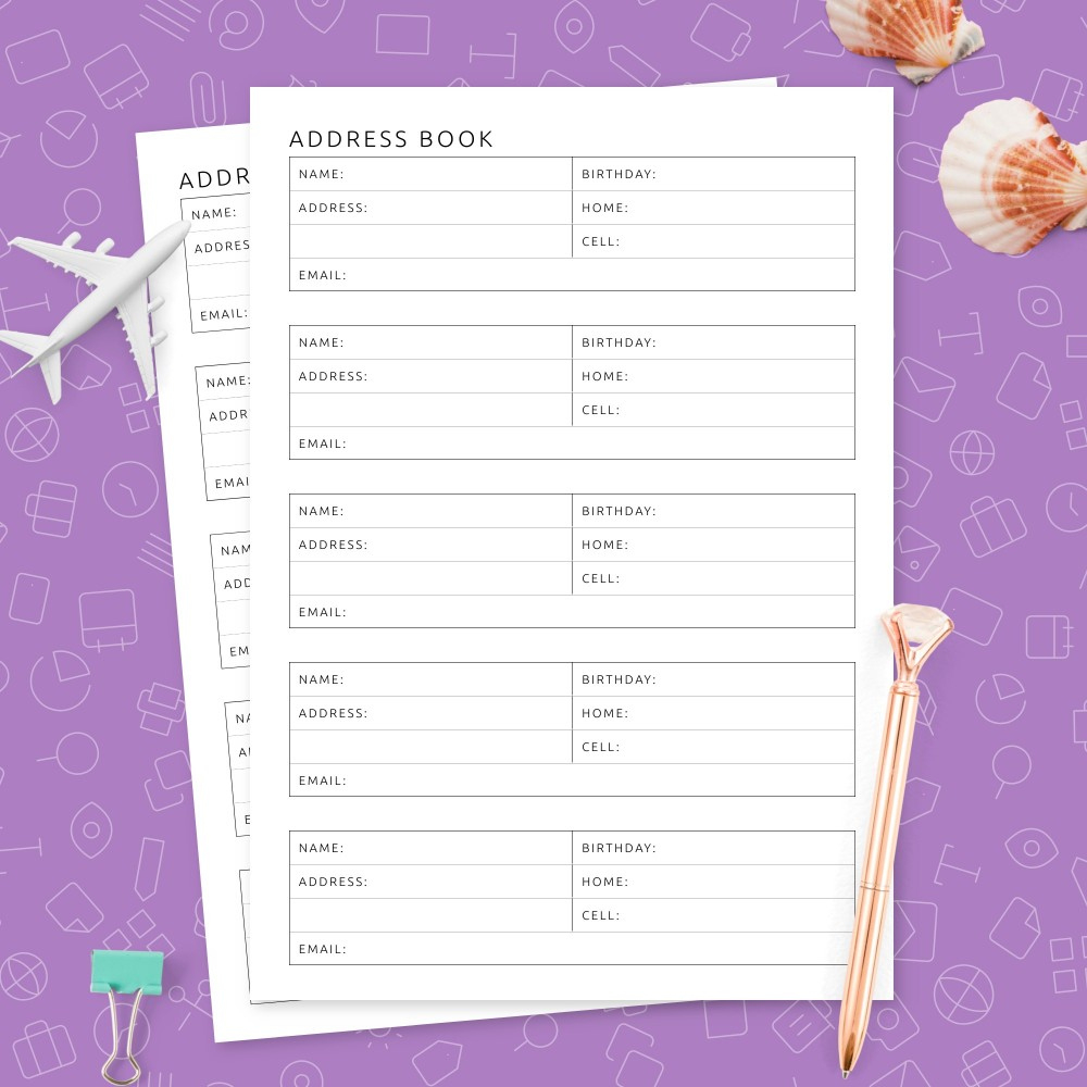 Address Book Template Template - Printable Pdf regarding Free Printable Address Book