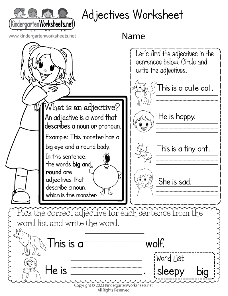 Adjectives Worksheet - Free Printable, Digital, &amp;amp; Pdf inside Free Printable Grammar Worksheets