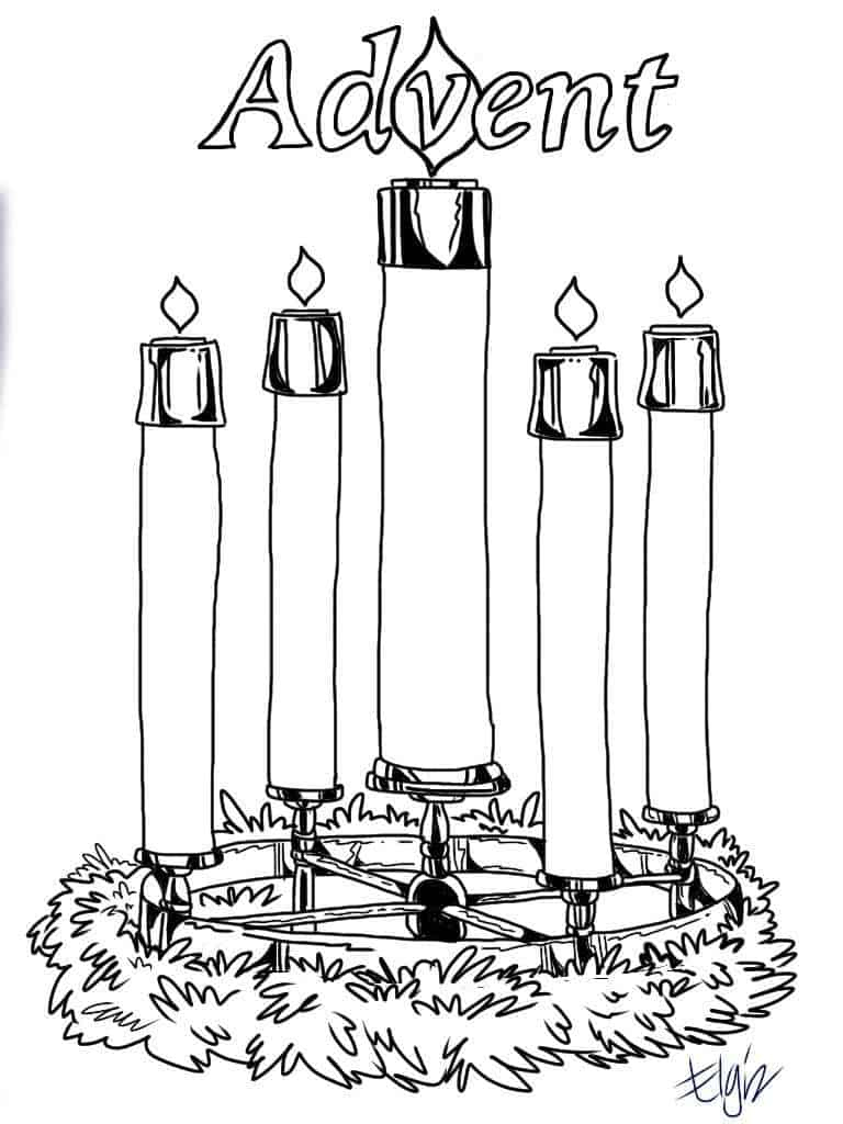 Advent Candles Coloring Pages - Ministry-To-Children regarding Free Advent Wreath Printables