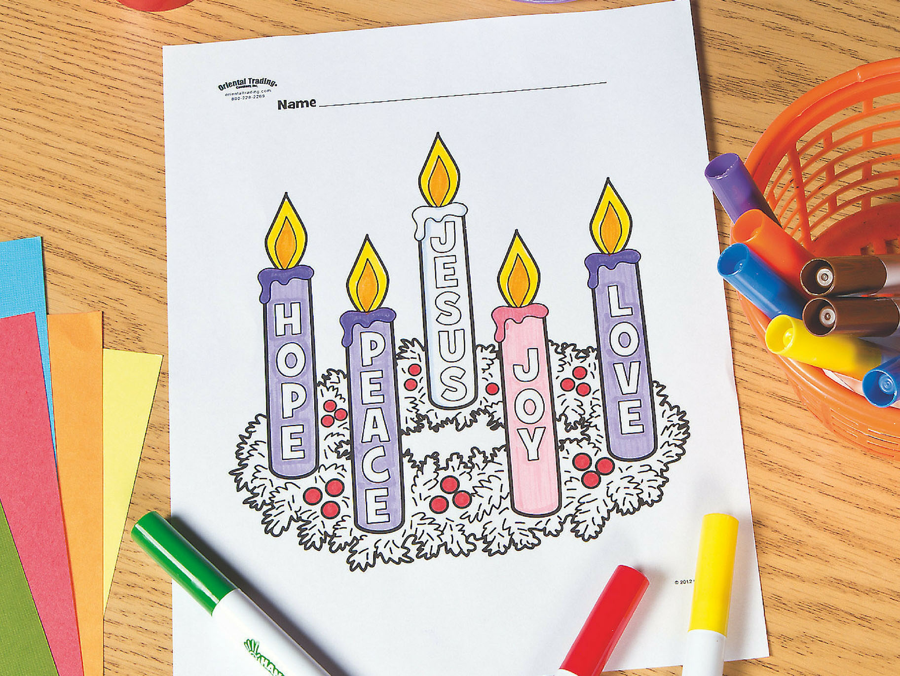 Advent Wreath Free Printable Coloring Page | Fun365 throughout Free Advent Wreath Printables