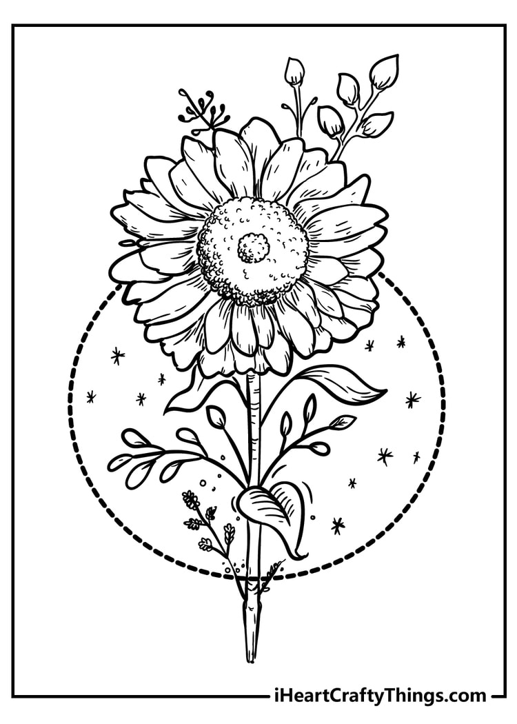 All New Flower Coloring Pages 2024 (100% Free Printables) in Free Printable Flower Coloring Pages For Adults