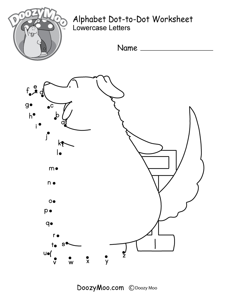 Alphabet Connect The Dots Worksheets (Free Printables) - Doozy Moo with Alphabet Connect The Dots Free Printables