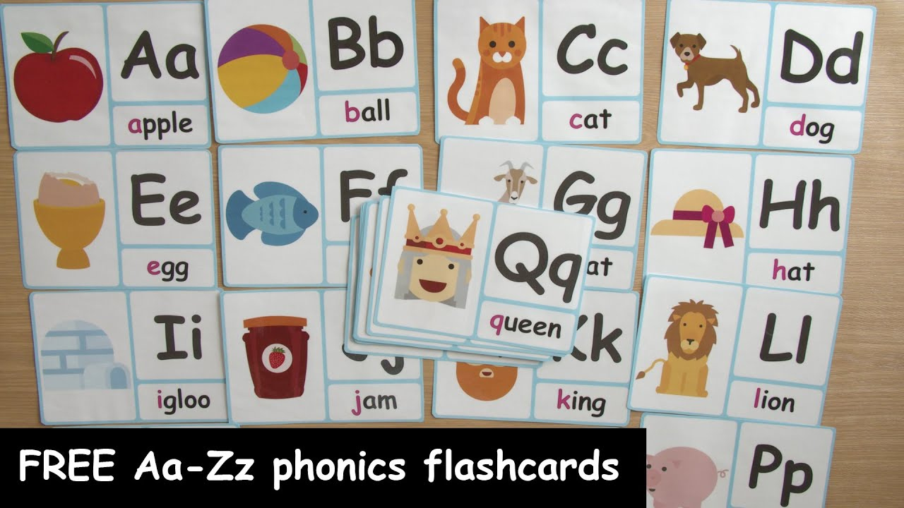 Alphabet Flashcards - Teach A-Z - Free Printable Phonics Chart! throughout Free Printable Phonics Flashcards With Pictures