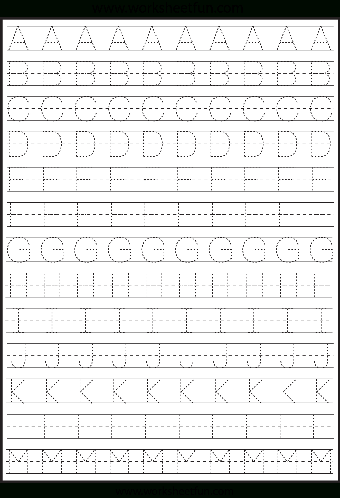 Alphabet Letter Tracing Worksheets regarding Free Printable Letter Writing Worksheets