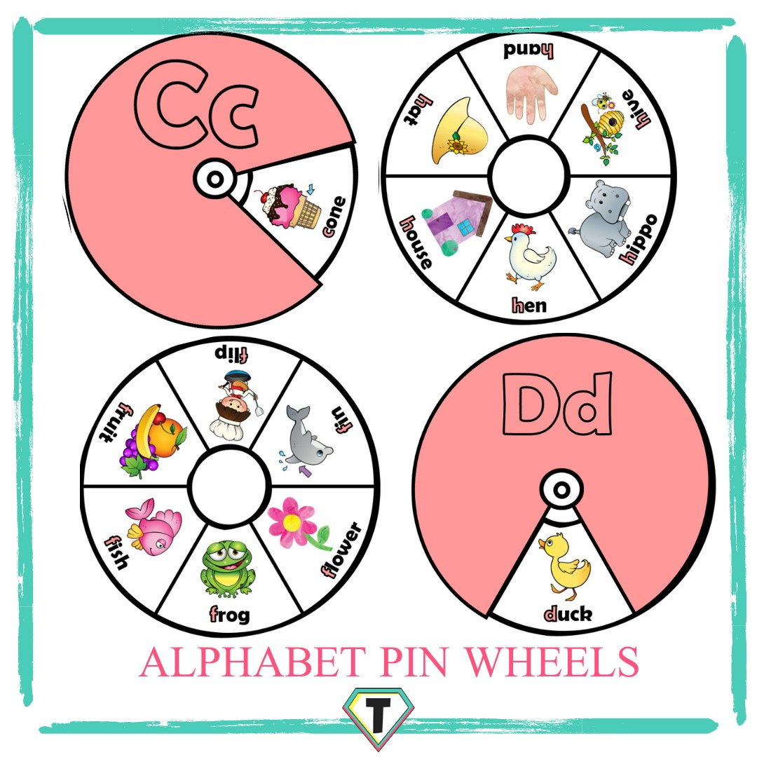 Alphabet Pin Wheels - The Teacher Hero intended for Free Printable Alphabet Wheels