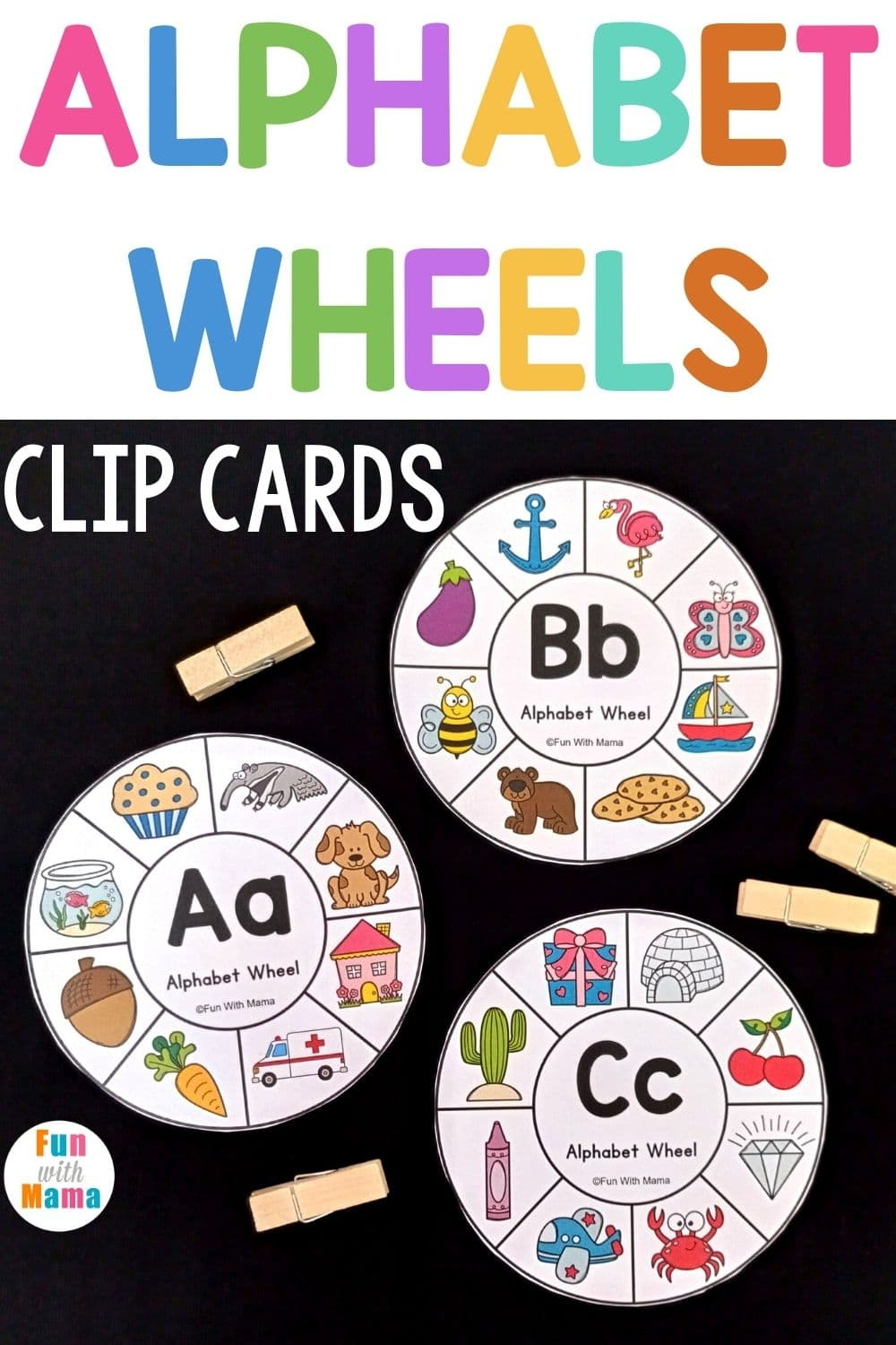 Alphabet Wheels Clip Cards - Alphabet Learning For Kids - Fun With within Free Printable Alphabet Wheels