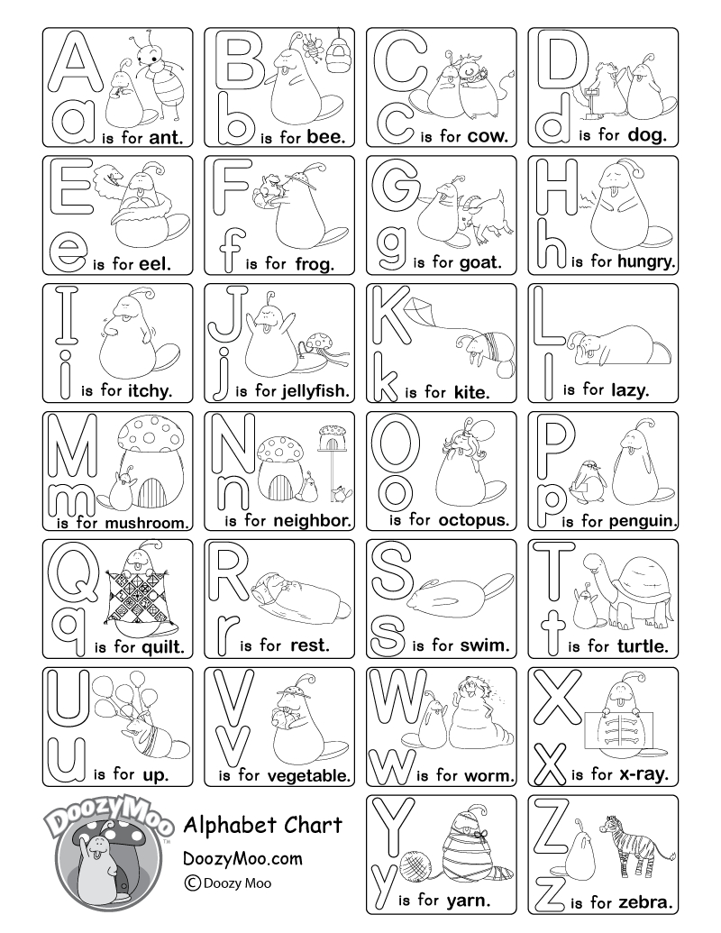 Alphabet Worksheets (Free Printables) - Doozy Moo pertaining to Free Printable Alphabet Pages