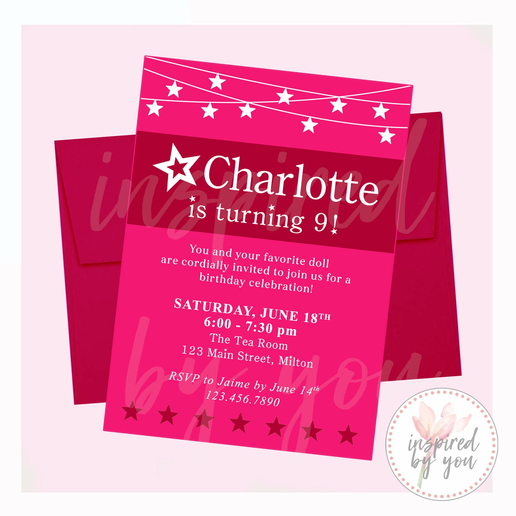 American Girl Invitations - Etsy intended for American Girl Party Invitations Free Printable