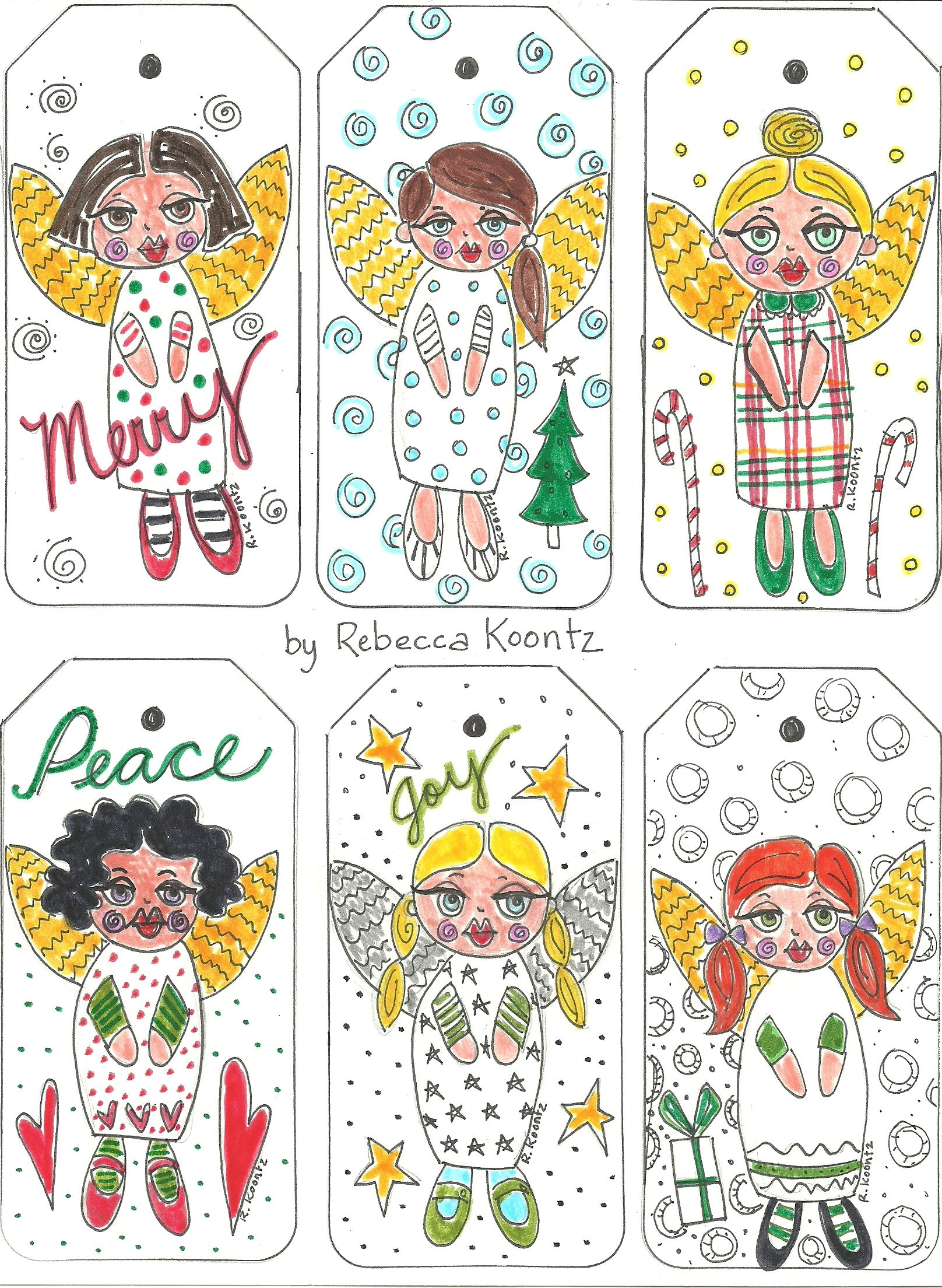 Angel Gift Tags (Free Printable) regarding Free Printable Angel Gift Tags