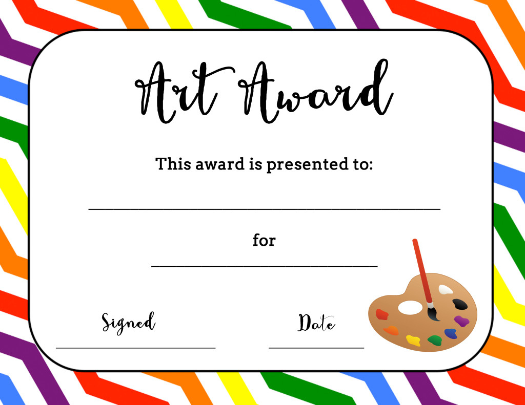 Art Award Certificate (Free Printable) – Art Is Basic | An with Free Printable Certificates And Awards