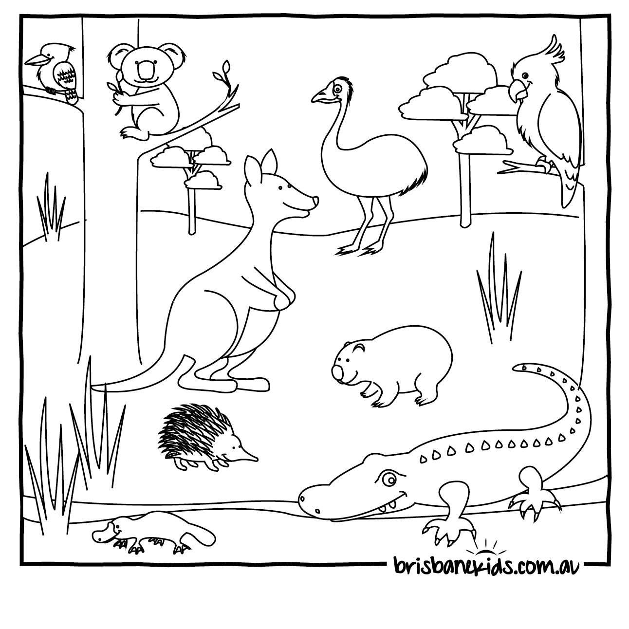 Australian Animals Colouring Pages - Brisbane Kids inside Free Printable Australian Animals