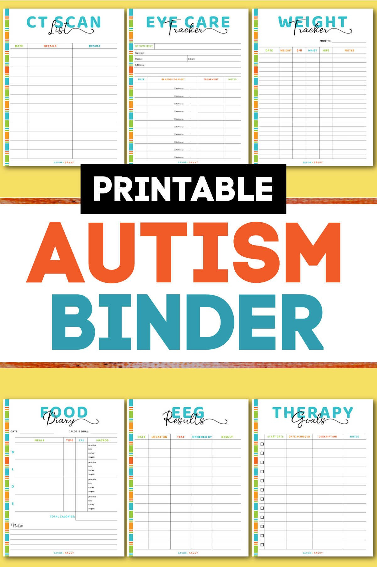 Autism Binder Printables {65 Pages} - Savor + Savvy with regard to Free Printable Autism Worksheets