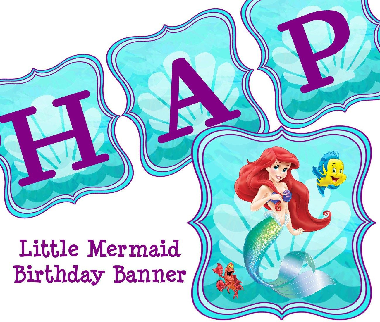 Awesome Little Mermaid Birthday Clipart | Little Mermaid Parties within Free Printable Little Mermaid Birthday Banner