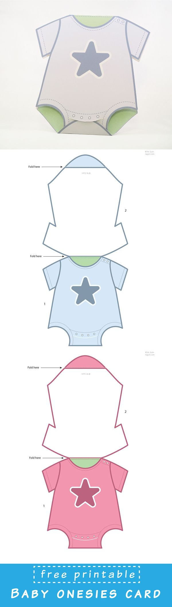 Baby Onesies Cards - M. Gulin - Papercrafts Prints And More | Baby inside Free Printable Onesies