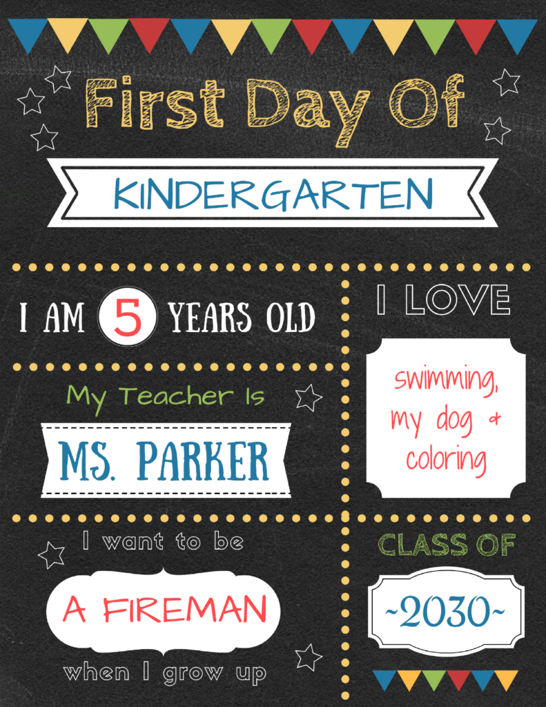 Back To School Chalkboard Sign 2017-2018 in First Day Of School Printable Free