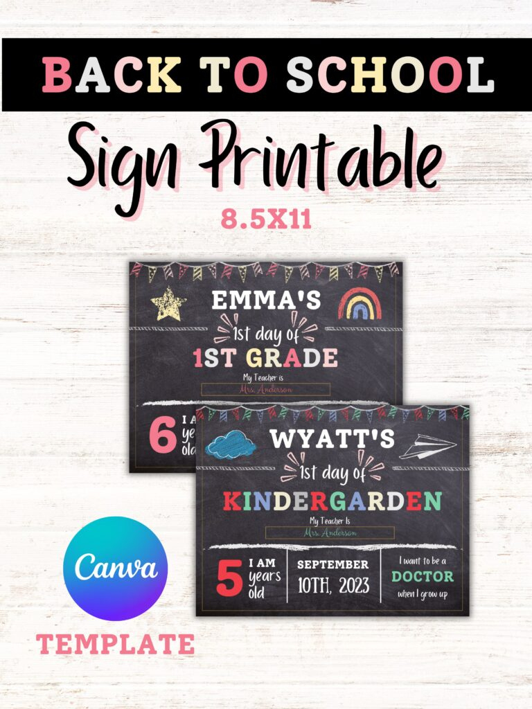 Back To School Sign Printable! Free &amp;amp; Customizable | Healing Home regarding Free Printable Back To School Signs 2025