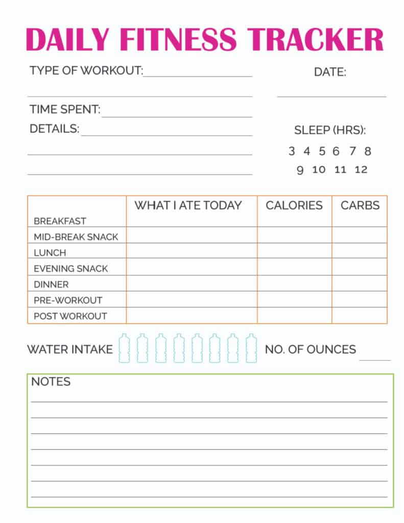 Best Fitness Tracker For Women And Men Printable - Freebie Finding Mom with Free Printable Fitness Tracker