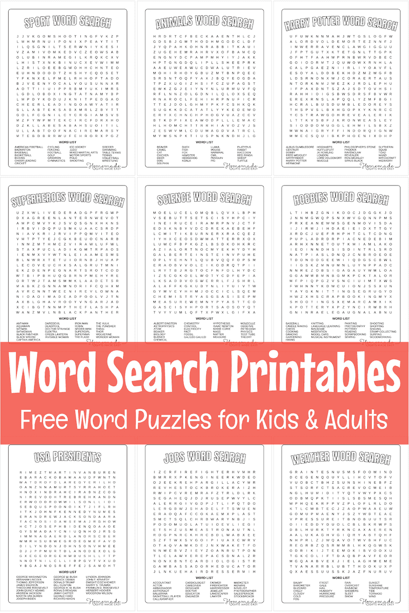 Best Free Word Search Printable Puzzles For Kids &amp;amp; Adults regarding Free Printable Variety Puzzles