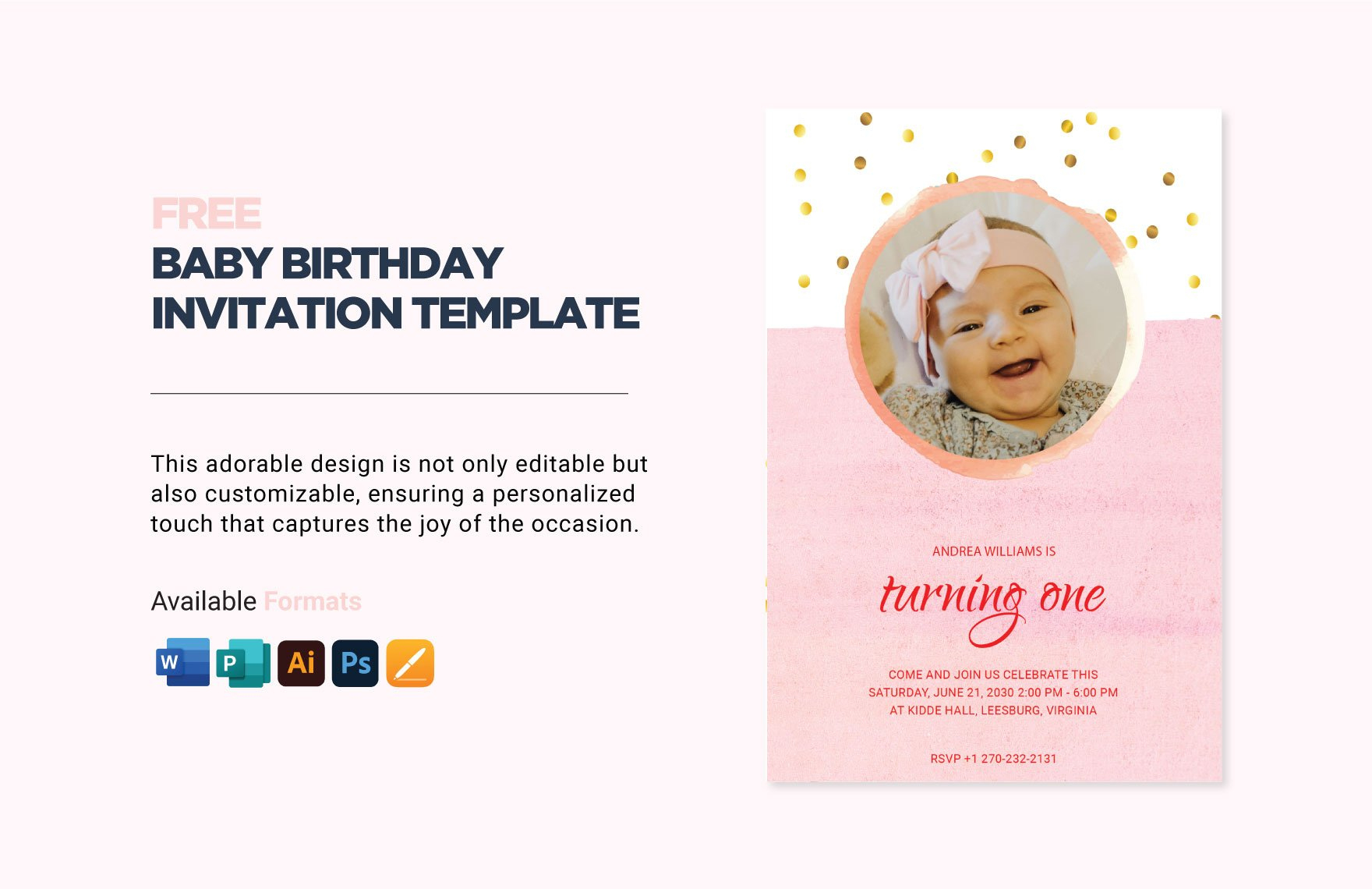 Birthday Invitation Template In Word - Free Download | Template for Free Printable Personalized Birthday Invitation Cards