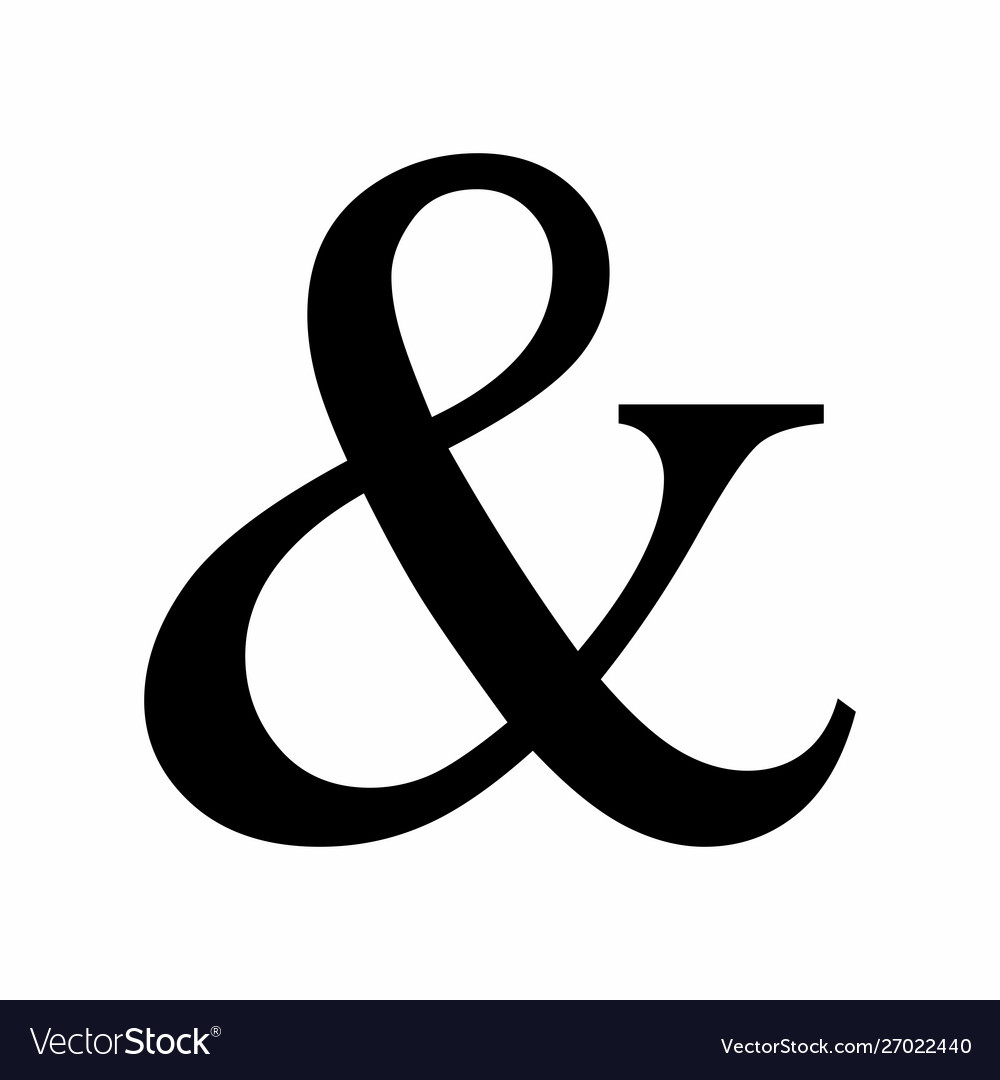 Black Ampersand Symbol Royalty Free Vector Image with regard to Free Printable Ampersand Symbol