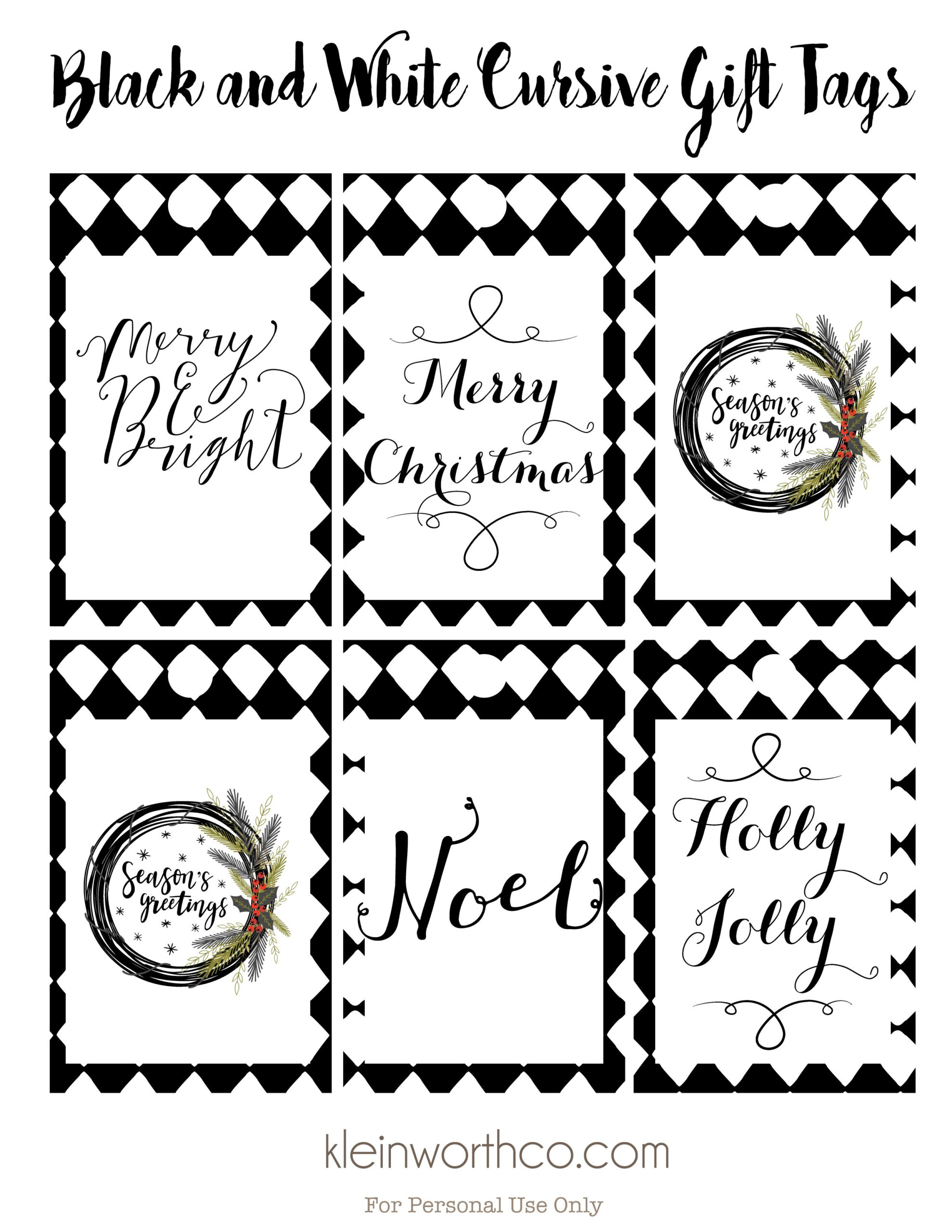 Black And White Cursive Free Printable Gift Tags - Taste Of The within Christmas Gift Tags Free Printable Black And White