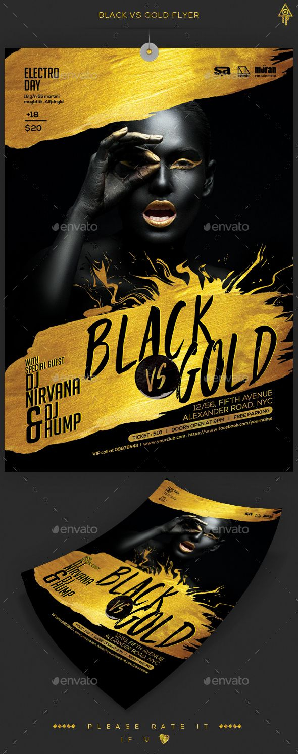 Black &amp;amp; Gold Party Flyer | Black Gold Party, Party Flyer, Black Party pertaining to Free Printable Flyers for Parties