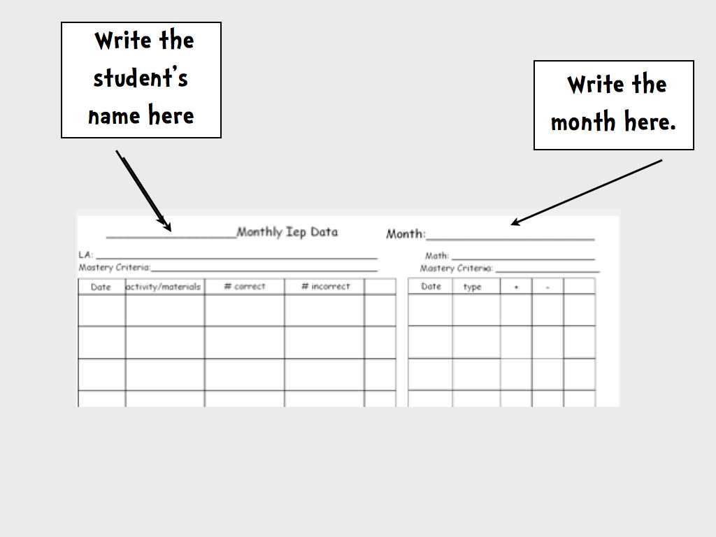 Blank Monthly Data Sheet Template - Freebie! - The Autism Helper in Free Printable Data Sheets