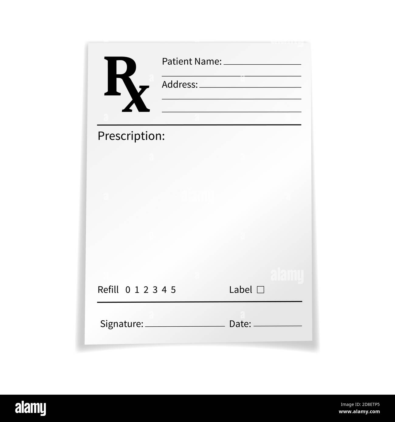 Blank Prescription Pad Black And White Stock Photos &amp;amp; Images - Alamy inside Free Printable Prescription Pad