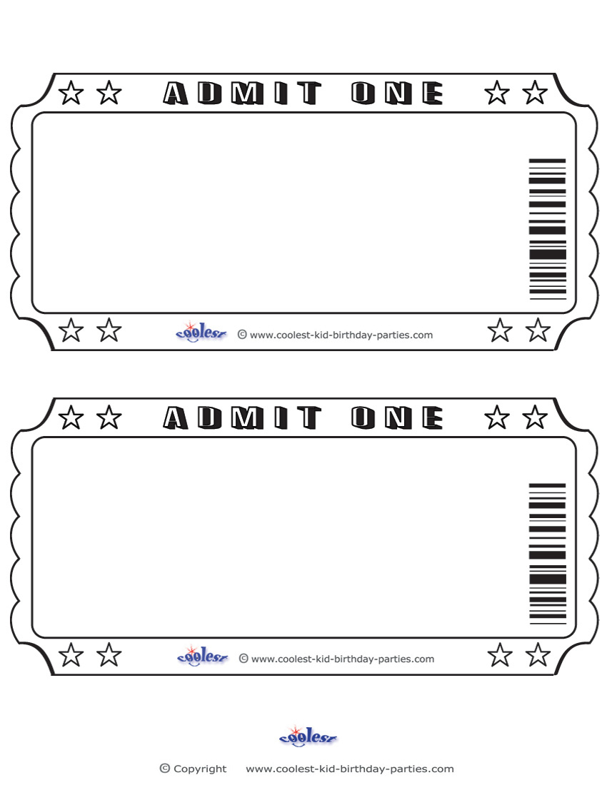 Blank Printable Admit One Invitations - Coolest Free Printables within Free Printable Admit One Invitations