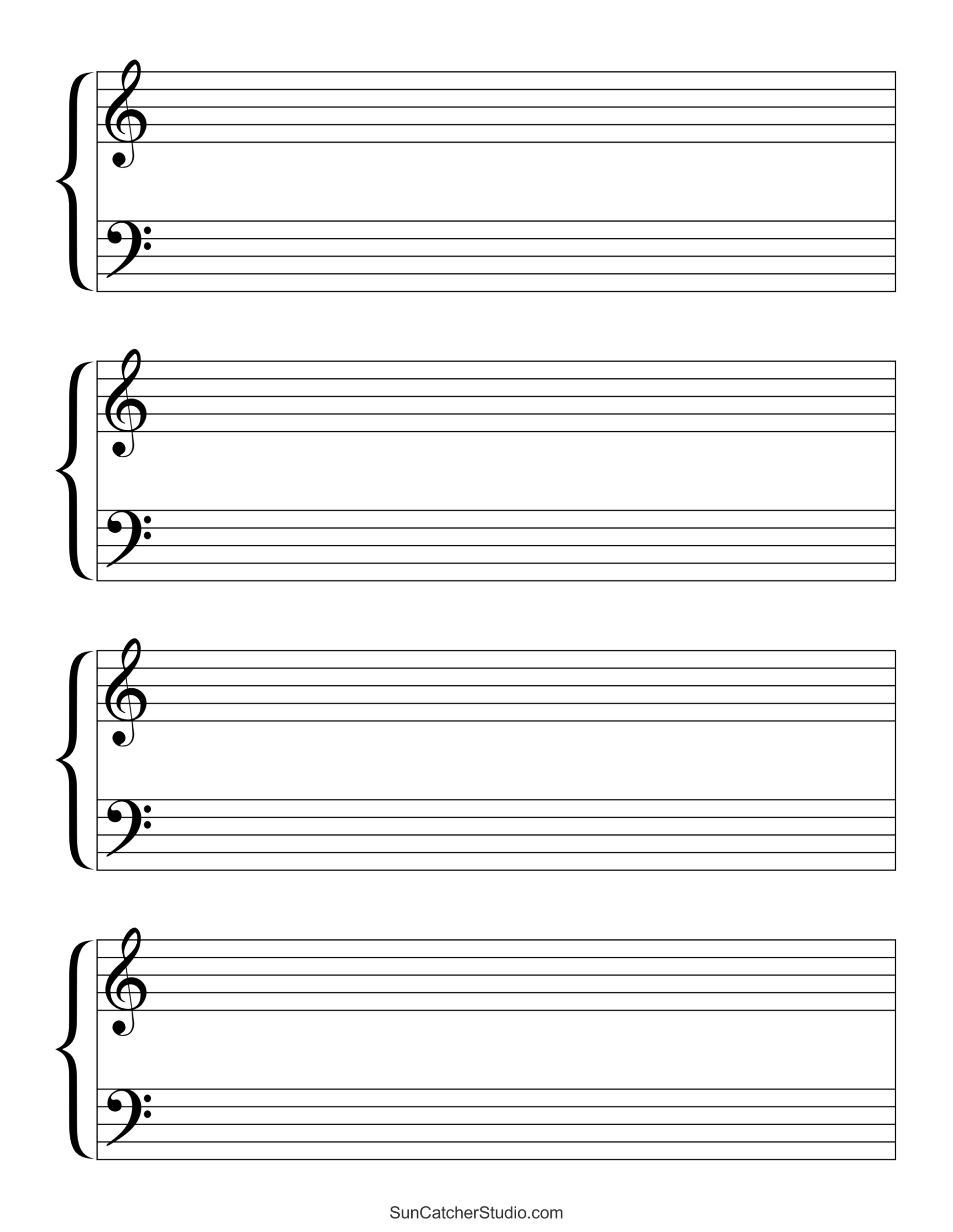 Blank Sheet Music (Free Printable Staff Paper) – Diy Projects with regard to Free Printable Music Staff