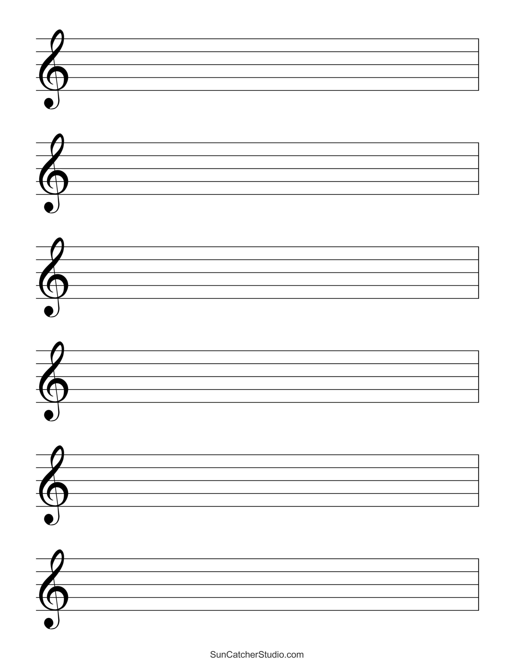 Blank Sheet Music (Free Printable Staff Paper) – Diy Projects with regard to Free Printable Staff Paper