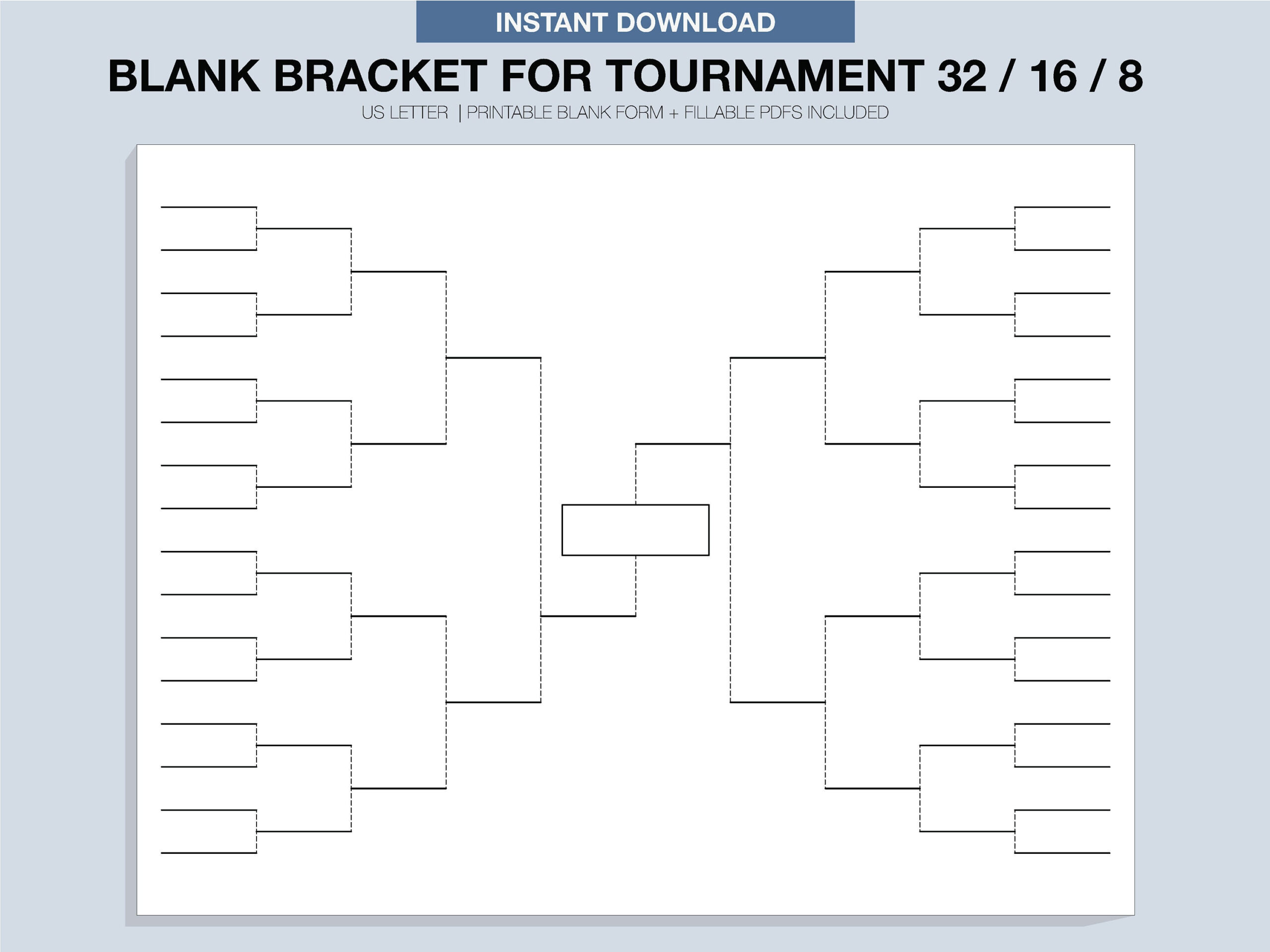 Blank Tournament Bracket, Printable, Fillable Pdf, Single with Free Printable Wrestling Brackets