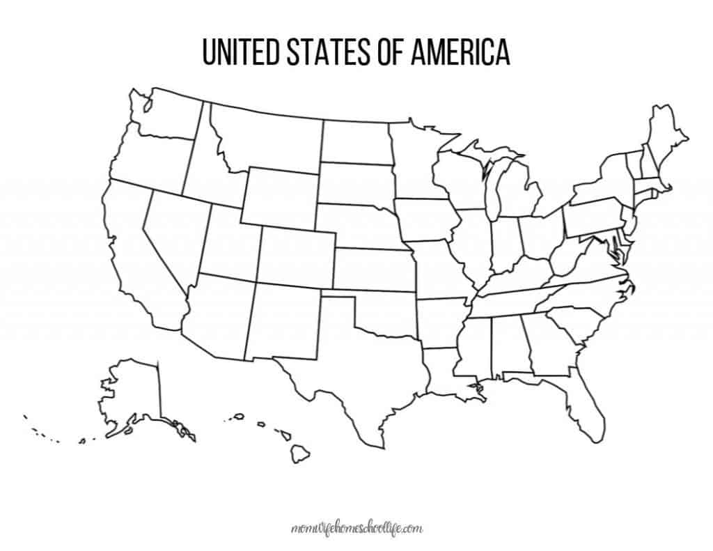 Blank United States Maps - Homeschool Printables For Free with Free Printable Blank Map of the United States of America